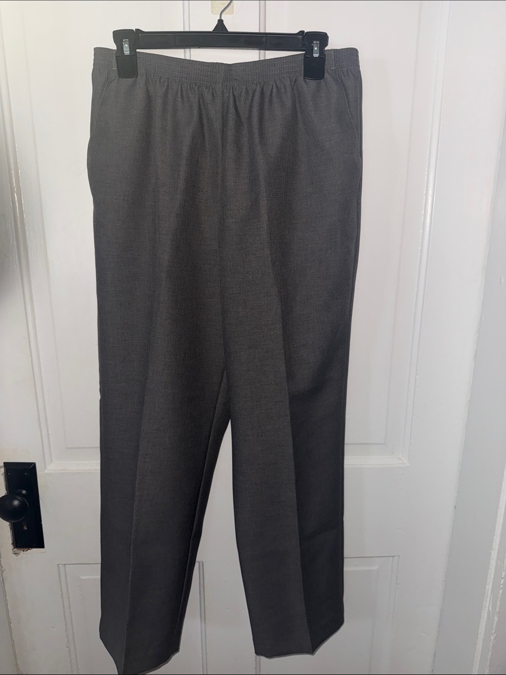 Alfred Dunner Women's Straight Leg Pants in Charcoal Gray